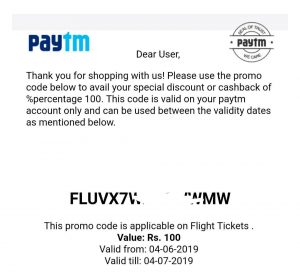 PayTm Travel Offer